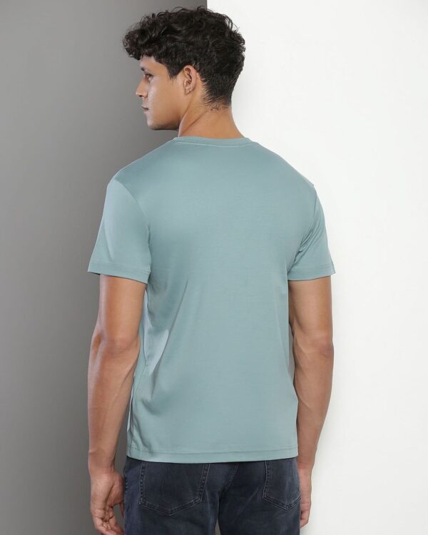 Calvin Klein Light Teal Cotton T-Shirt - Image 4