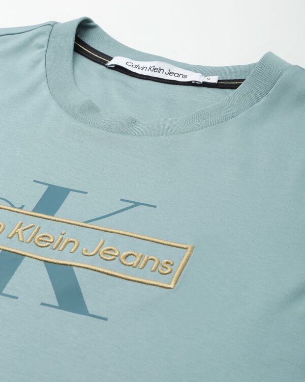 Calvin Klein Light Teal Cotton T-Shirt - Image 6