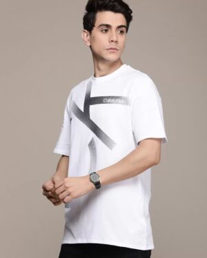 Calvin Klein Pure Cotton Brand Logo Printed Casual T-Shirt