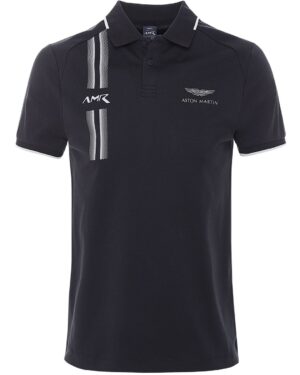 Hackett Interlock Amr Racing Stripe Polo Shirt