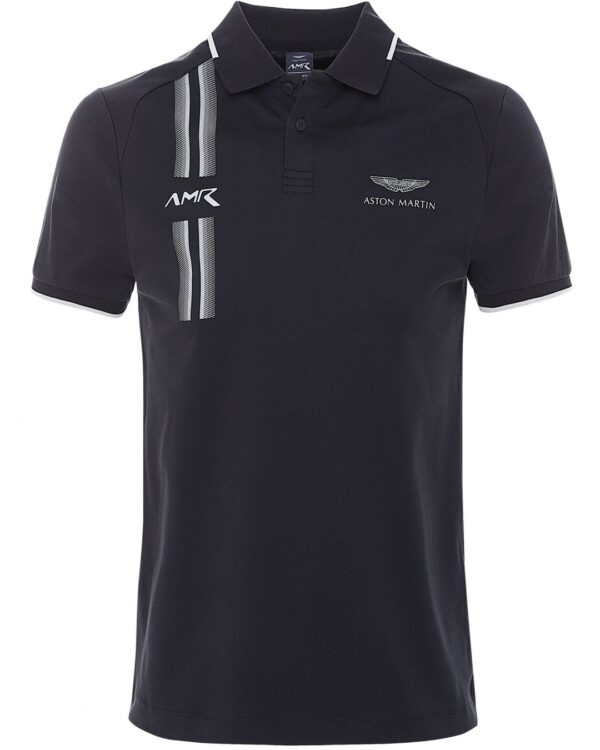 Hackett Interlock Amr Racing Stripe Polo Shirt