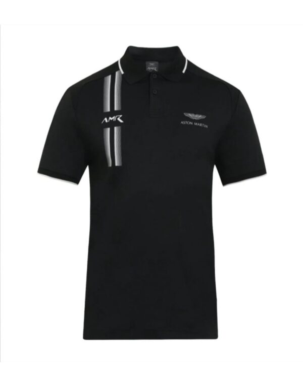 Hackett Interlock Amr Racing Stripe Polo Shirt - Image 2