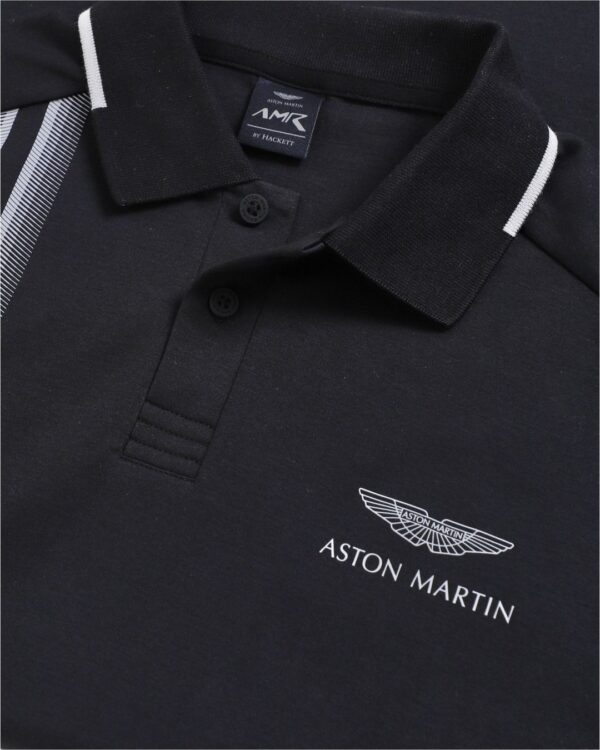 Hackett Interlock Amr Racing Stripe Polo Shirt - Image 3