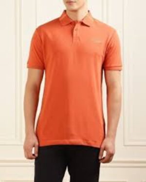 Hackett Men Regular Fit Orange Polo T-Shirt