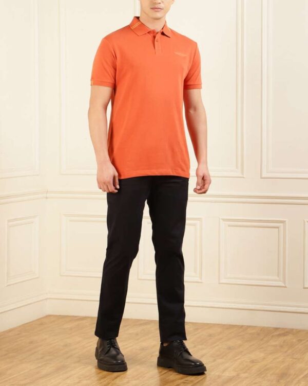 Hackett Men Regular Fit Orange Polo T-Shirt - Image 3