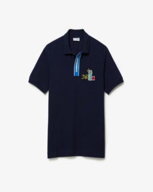LACOSTE Men's Holiday Contrast Placket And Crocodile Badge Polo