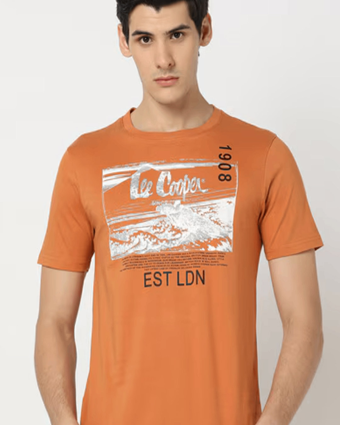 LEE COOPER Men Brand Print Regular Fit T-Shirt