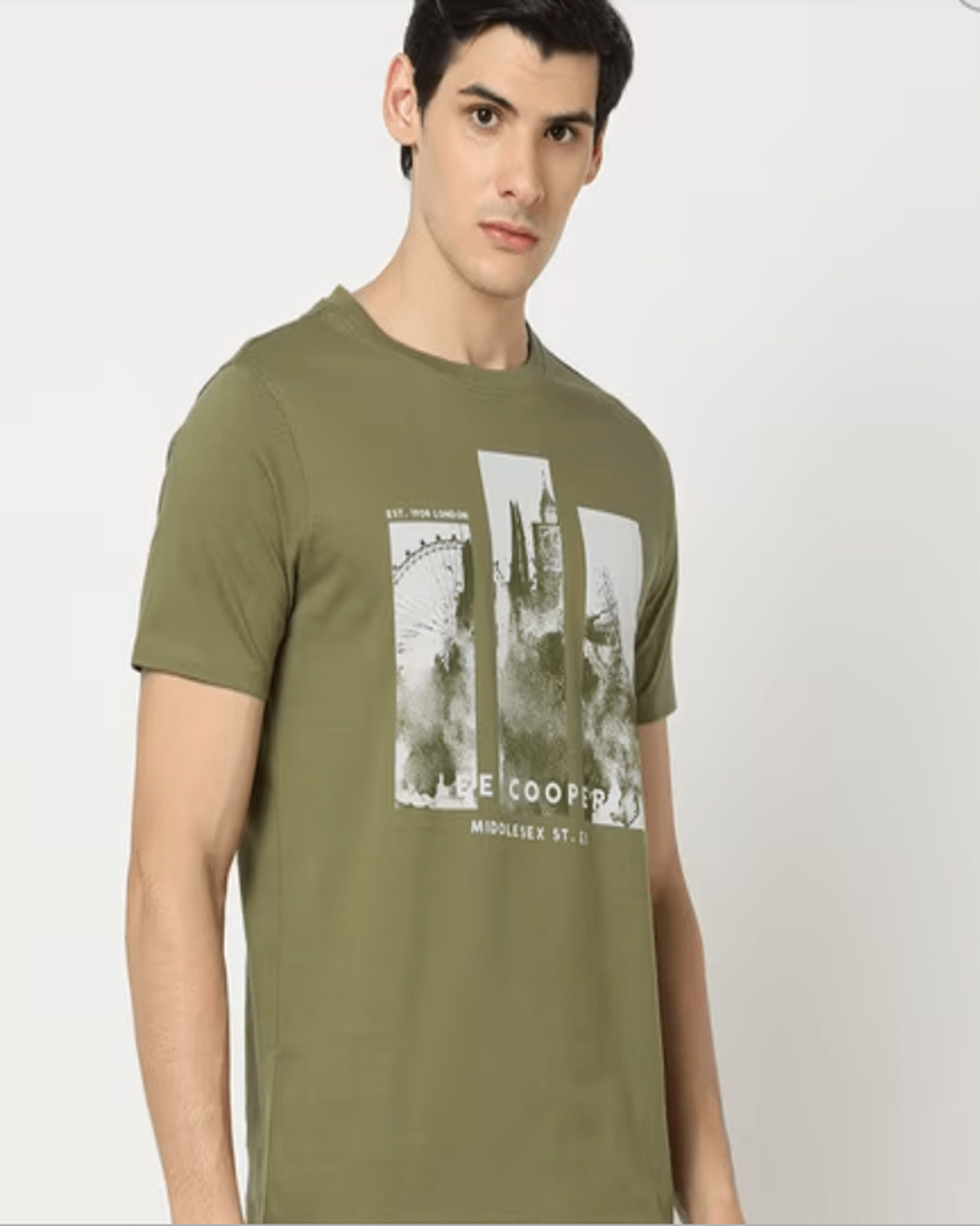 LEE COOPER Men Graphic Print Relaxed Fit Crew-Neck T-Shirt