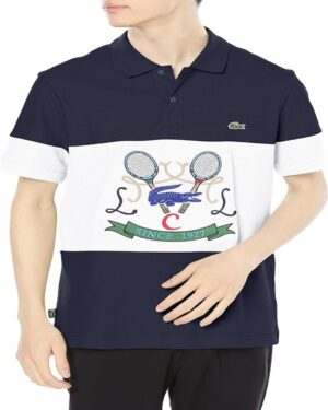 Lacoste Men's Bi-Color Panel Border Polo Shirt
