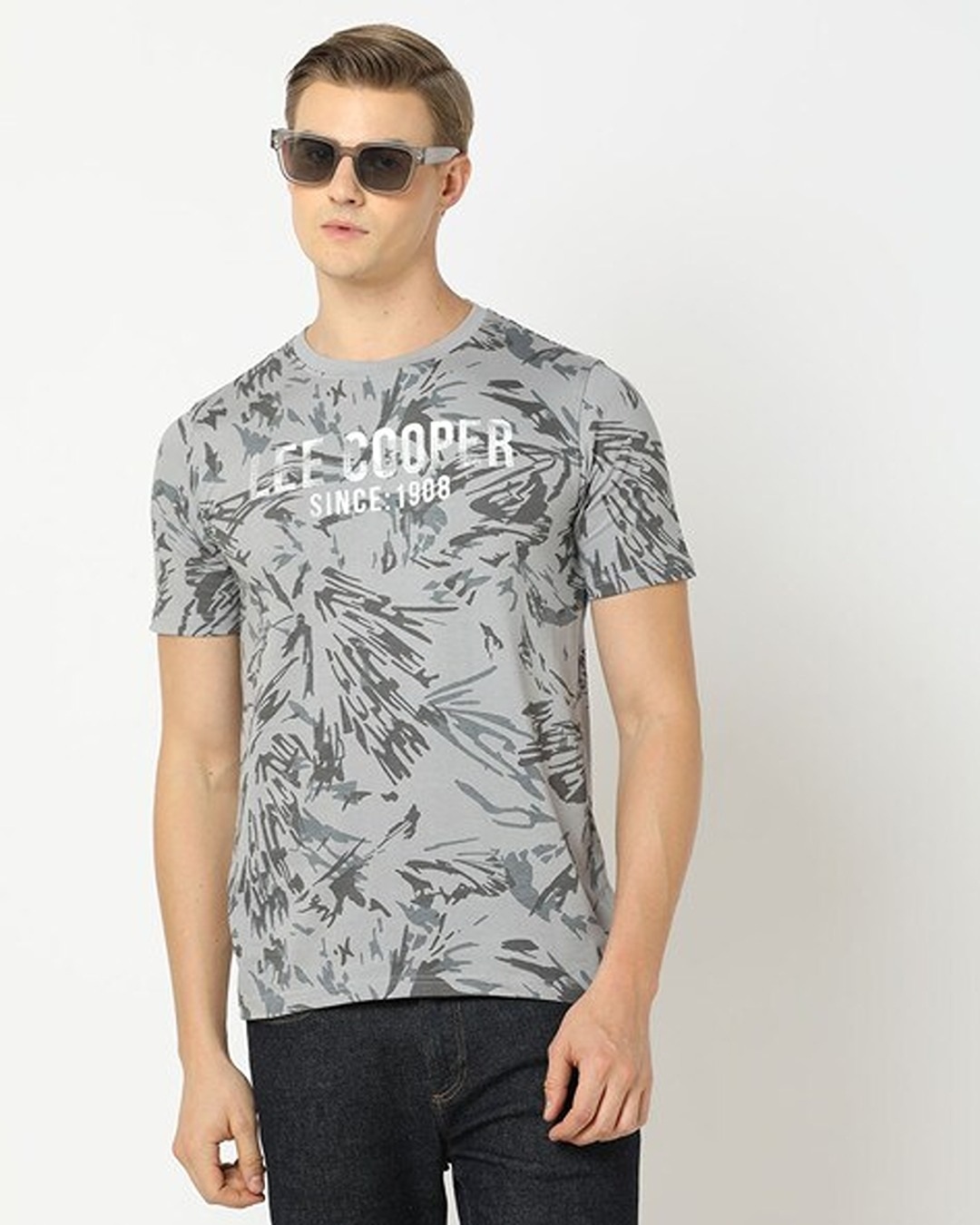 Lee Cooper Brand Print Regular Fit Crew-Neck T-Shirt