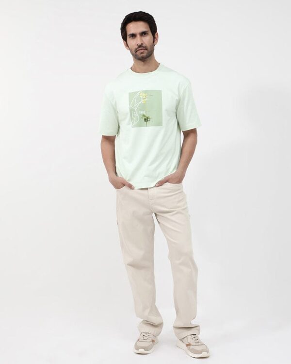 Rare Rabbit Men Luca Graphic Printed Oversized T-Shirt - Image 2