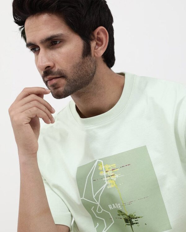 Rare Rabbit Men Luca Graphic Printed Oversized T-Shirt - Image 5