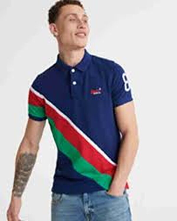 Superdry Men's Academy Sports Short Sleeved Polo Shirt Optic