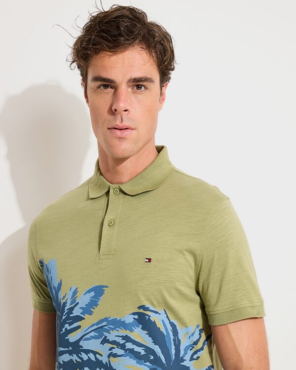 Tommy Hilfiger Men Palm Placement Print Regular Fit Polo T-Shirt - Image 3
