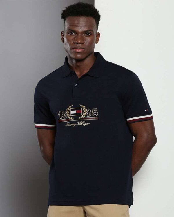 Tommy Hilfiger Typography Polo Collar Cotton T-Shirt