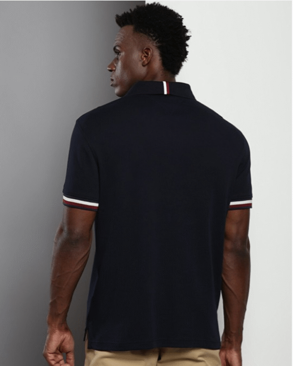 Tommy Hilfiger Typography Polo Collar Cotton T-Shirt - Image 2