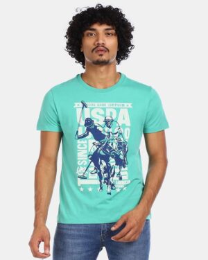 U.S. POLO ASSN. Men Crew Neck Graphic Printed Regular Fit T-Shirt