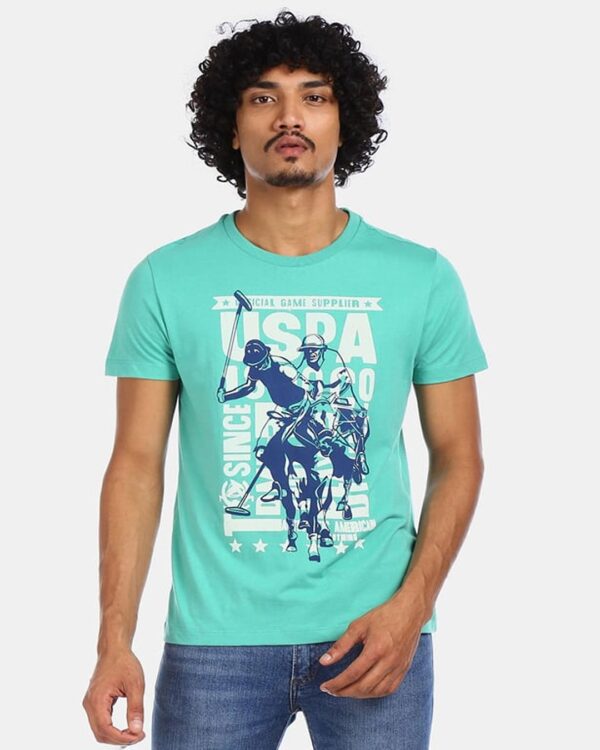 U.S. POLO ASSN. Men Crew Neck Graphic Printed Regular Fit T-Shirt
