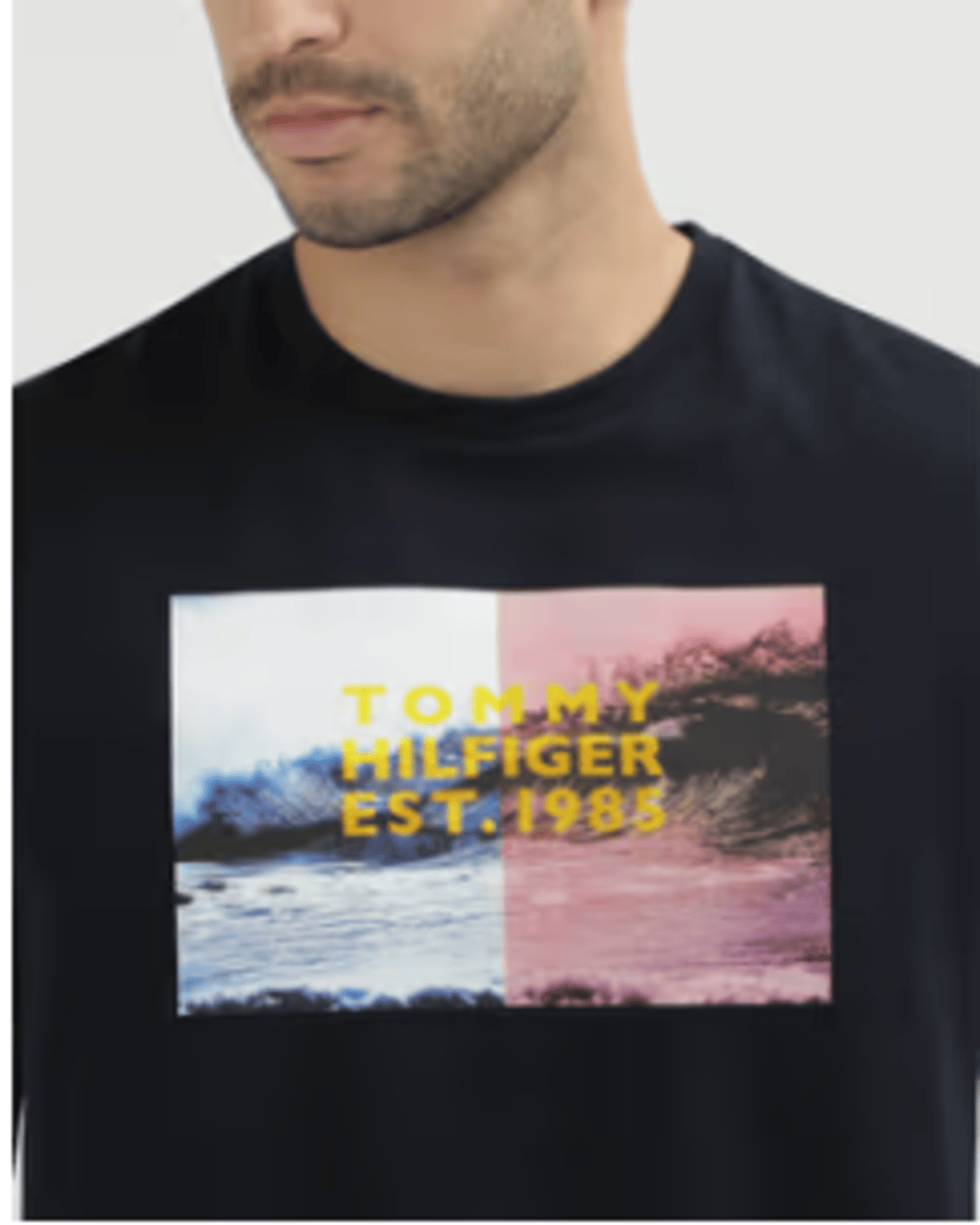 Men’s Navy Blue Crew Neck Graphic T-Shirt