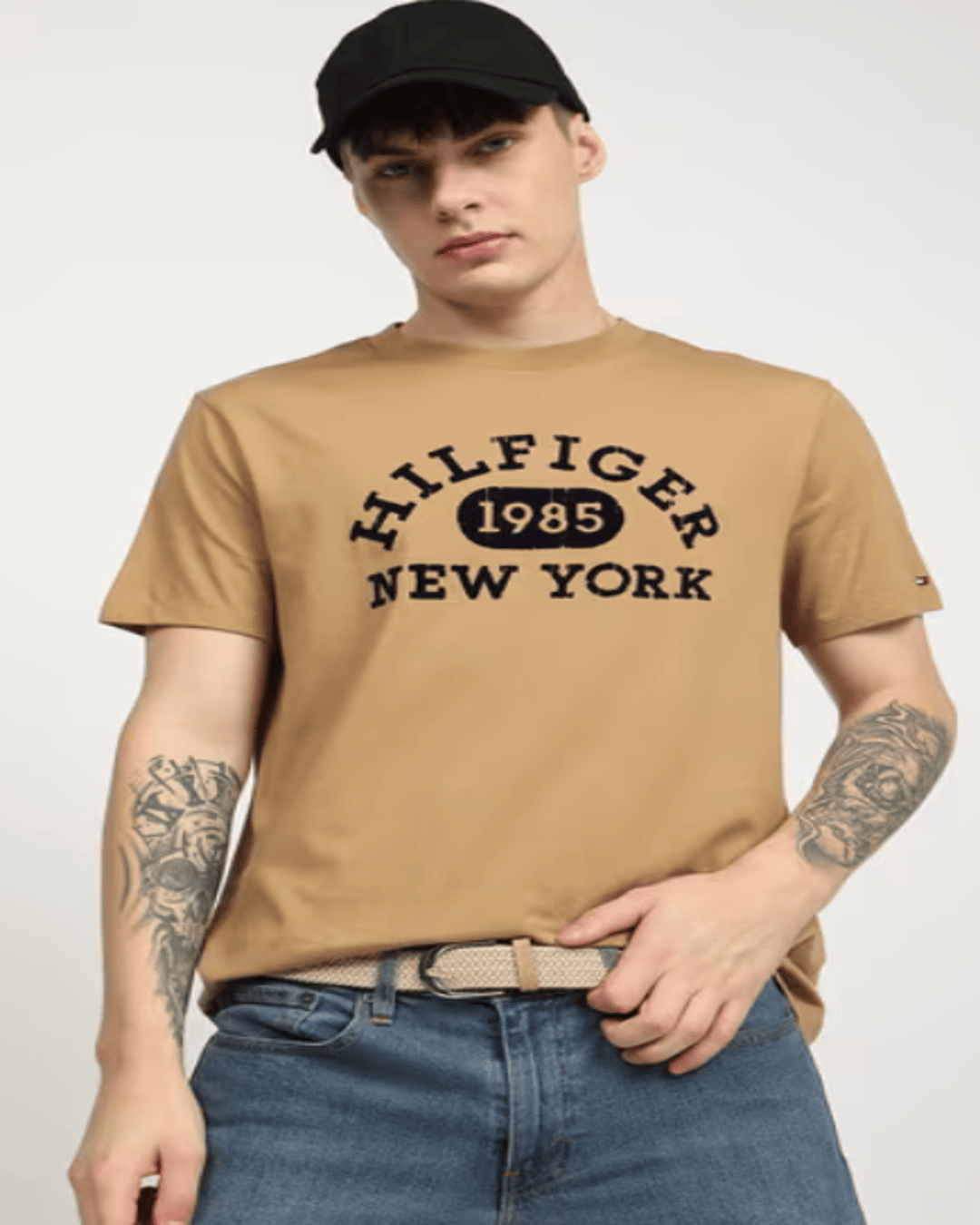 Men Monotype Collegiate Beige T-Shirt